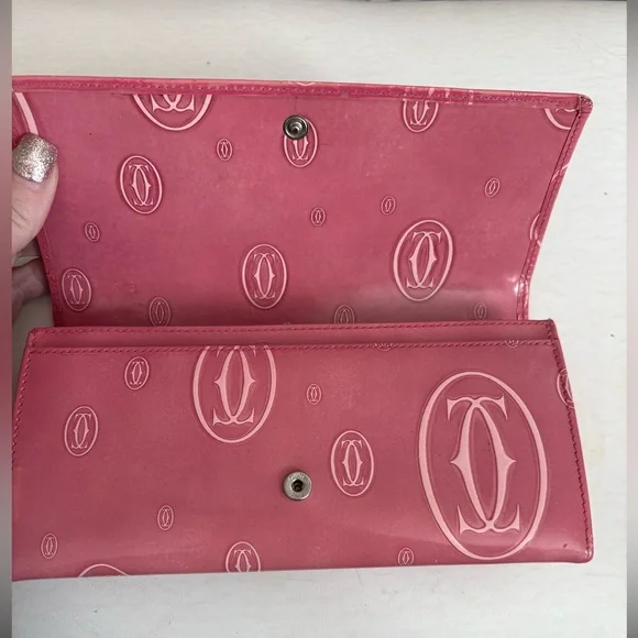 Cartier Pink Happy Birthday Monogram Long Patent Leather Wallet - Picture 6 of 11
